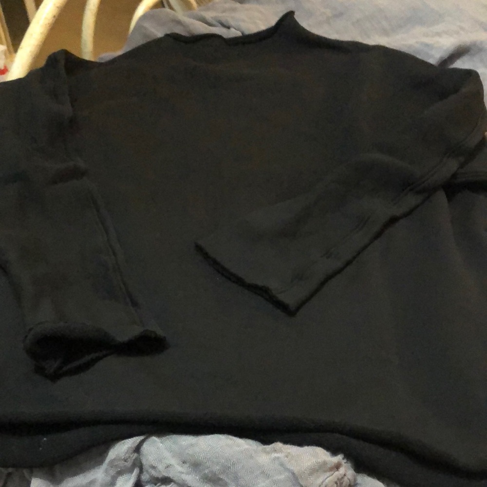 Frank &Eileen Effie long sleeve funnel neck capelet top